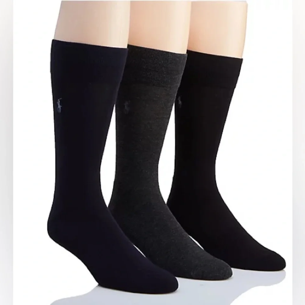 Polo Ralph Lauren Viscose Cushioned Crew Socks 3 pack